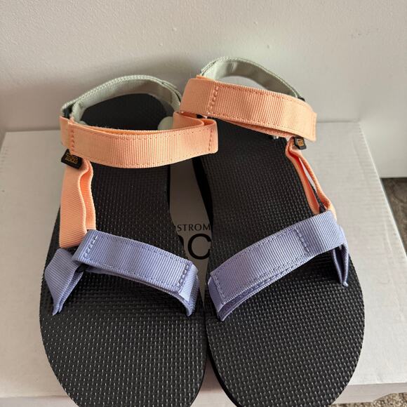 New Teva Platform Sherbert Sandals Universal Multicolor Buckle Strap Sz 10 - Picture 4 of 7
